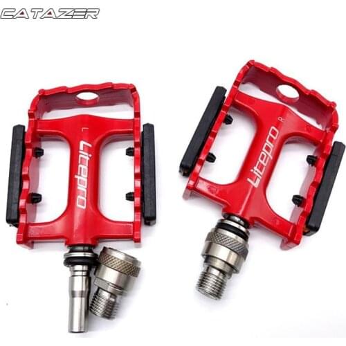 LITEPRO Folding Bike Quick Release Pedal for Brompton Pedal Aluminum Alloy Bearing Pedals Bicycle Pedal