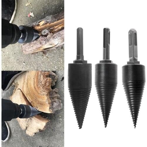 Firewood Machine Drill Wood Cone Reamer Punch Driver Drill Bit Split Drilling Tools 130x32mm