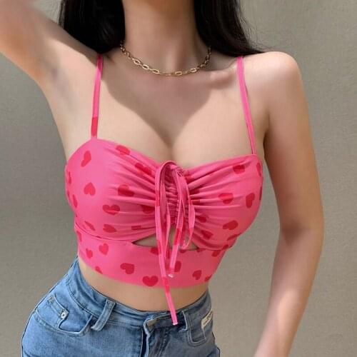 Cropped Y2k No Bra Club Crop Top Sexy Bandeau Camisole Drawstring Tank V Neck Backless Plus Size underbust corset Women Summer