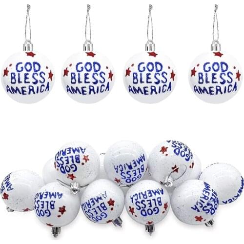 Independence Day Hanging Ball Ornament - 4Th of July Patriotic Hanging Ball Decoration for Christmas Tree