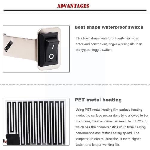 Universal 1 Pair Grip ATV Motorcycle Heated Grips Inserts Pad 12V Handlebar Heated Grip Hand Kit Heater Warmer X1W6