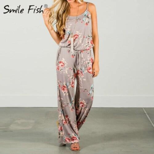 Women Casual Sleeveless Spaghetti Strap Striped Lounge Pajama Jumpsuit Comfortable Floral Wide Leg Pants Jumpsuits Overall GV736
