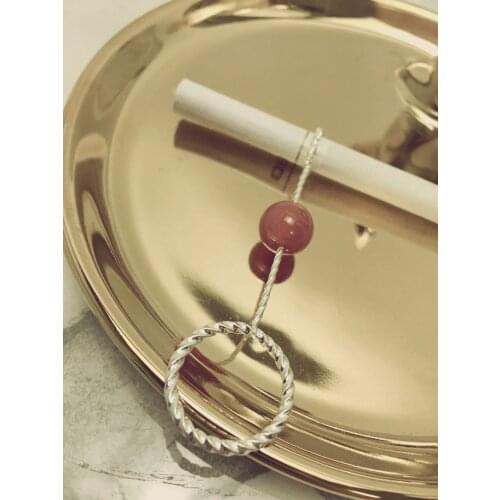 Womens vintage Metal Ring Cigarette Rack Cigarette Holder For dia 8mm Cigarettes Agate Bead smoking accessories Gift Box