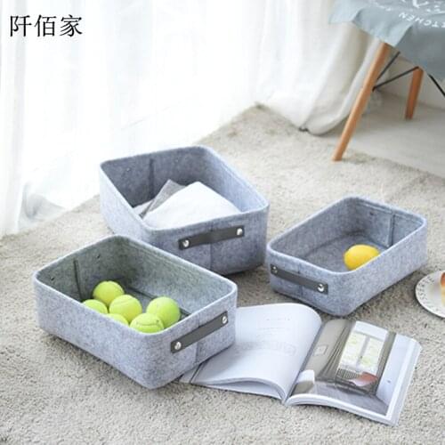 1Pcs Rectangle Felt Desktop Storage Basket Laundry Box For Dirty Clothes Toys Sundries Underwear Clothing Cosmetics Storage Box