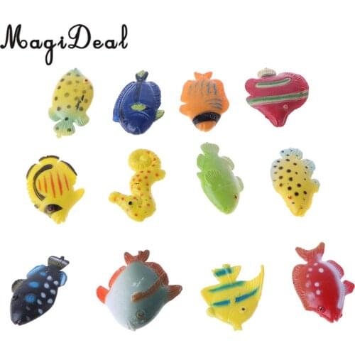 12Pcs Plastic Marine Animal Fish Model Educational Children Kids Toddlers Toy Party Bag Fillers Room Decor Gag Gift