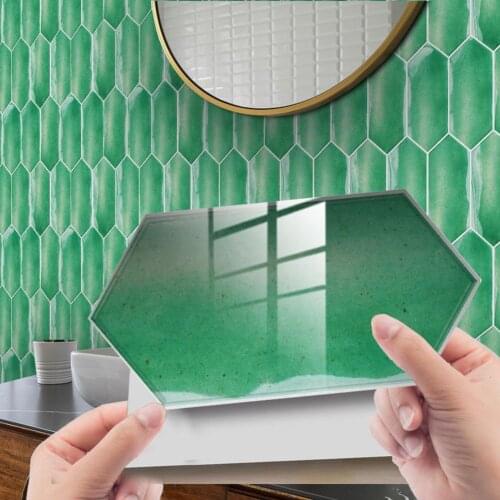 12Pcs Practical Tile Sticker Easy Installation PVC Self-adhesive Strong Stickness Wear-resistant Wall Floor Decal for Daily Use