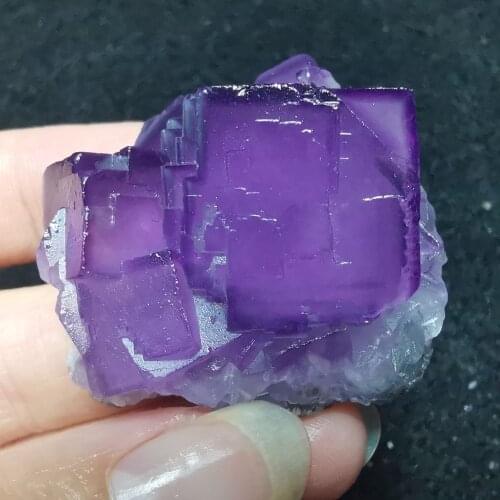 53.7gNatural rare purple fluorite cluster mineral teaching specimen CRYSTAL HEALING CRYSTAL QUARTZ GEM home decoration
