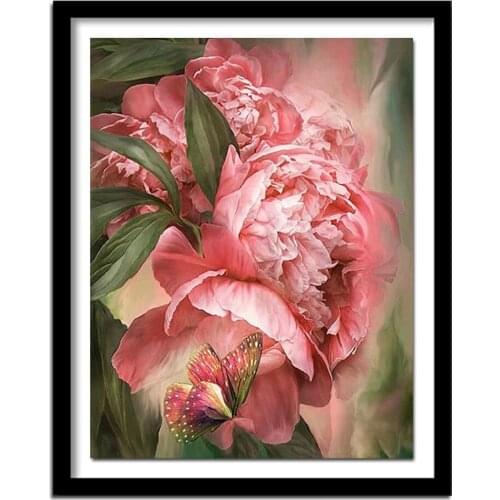 Butterfly peony Diamond Embroidery Painting Rhinestones diamond 3D Picture Cross Stitch Pattern Home Decoration painting
