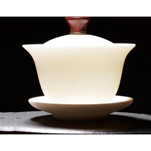 155/170ml Jade Porcelain Gaiwan Tea Tureen Chinese Kung Fu Tea Set Drinkware Teaware Master Tea Bowl for Creative Gifts Decor