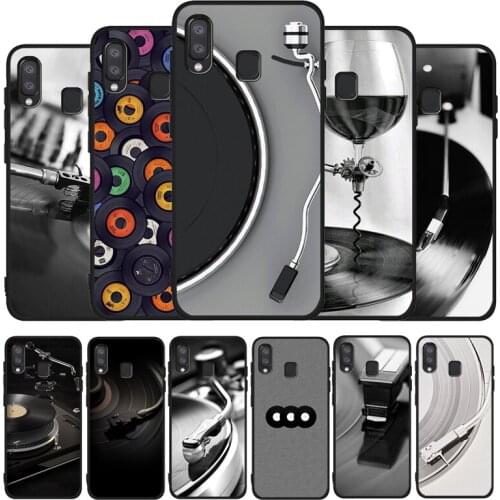Black Vinyl Record Player black phone Case For Samsung A10 20 30 40 50 30S 50S 60 70 M10 M30S M40 A31 51 71 A20E A10E A21S