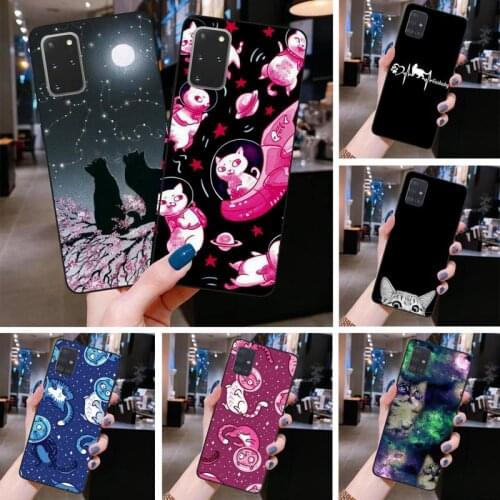 Cute Space Happy Cats Phone Case For Samsung Galaxy S21 Plus Ultra S20 FE M11 S8 S9 plus S10 5G lite 2020