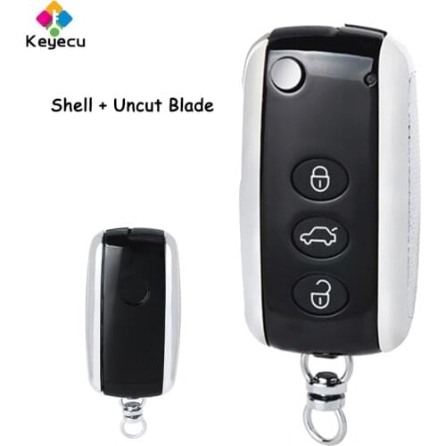 KEYECU Smart Flip Folding Remote Control Car Key Shell Case Housing With 3 Buttons - FOB for Volkswagen Phaeton Before 2015 year