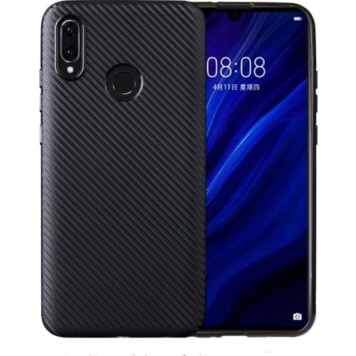 Black carbon fibre pattern drop resistance anti-fingerprint slipproof slim thin fit TPU soft cover case for Samsung A50