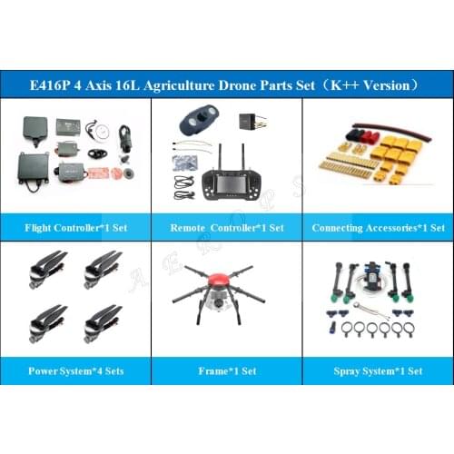 Aerops E416P 4 Axis 16L 16KG Payload Agriculture Drone UAV Parts Set Jiyi K3A K++ VKE V7-AG Boying Paladin Flight Control