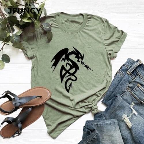 JFUNCY 100% Cotton Summer Men Women T-shirts S-5XL Plus Size Unisex Tops Abstractive Dragon Print Tshirt Short Sleeve Tees