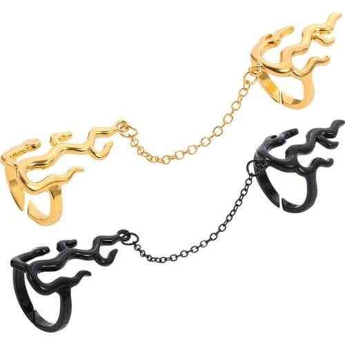 Harajuku Flame Chain Rings Women Girl Party Nightclub Fashion Jewlery Adjustable Flame Ring Accessries