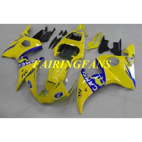 Injection mold Fairing body kit for YAMAHA YZFR6 03 04 05 YZF R6 2003 2004 2005 YZF600 ABS Yellow Fairings bodywork+gifts YJ04