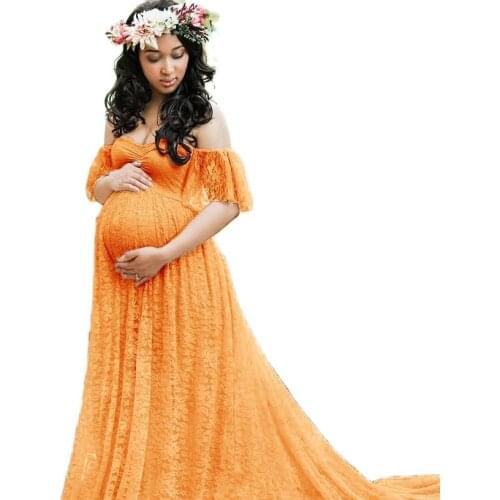 Boho Style Lace Maternity Dress For Photography Maternity Photography Outfit Maxi Gown 2021New Pregnancy Women Lace Long Dress