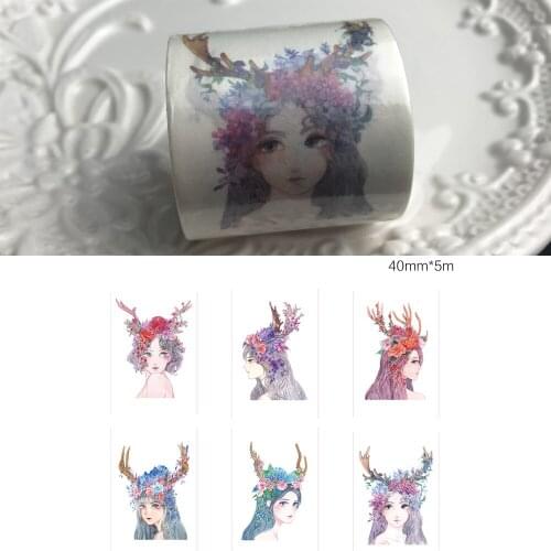 4cm 5m 1 pcs goddess of forest design washi tape Scrapbook use as Sticker gift seal Label Masking home gift decor