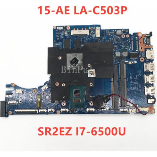 High quality For 15-AE 15T-AE Laptop motherboard ASW50 LA-C503P With SR2EZ I7-6500U CPU 100% full Tested