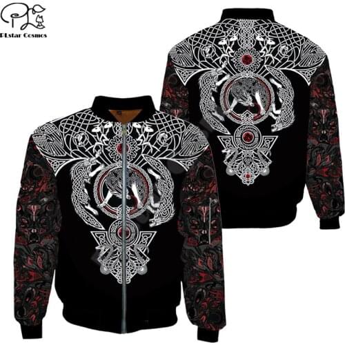Viking Tattoo 3D Mens bomber jackets Hoodie Men Women New Fashion Zipper Hooded Long Sleeve Pullover style-7