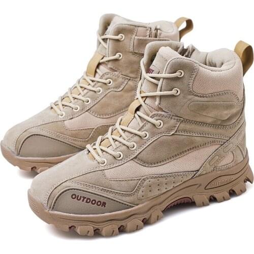 Men Genuine Leather US Army Hunting Trekking Camping Mountaineering Winter Mens Winter Boots Tactical Military Combat Boots