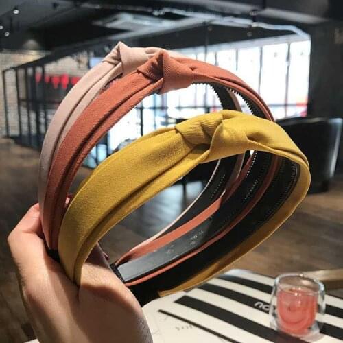 MueRaa Bow Bezel Women Girls Hairband Korean Style Headband Wide Double Layers Cross Hair Accessories Hairhoop Turban Headwear