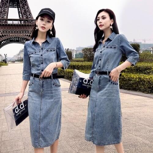 Autumn 2021 dress rivet worn out pocket cover polo collar fashion