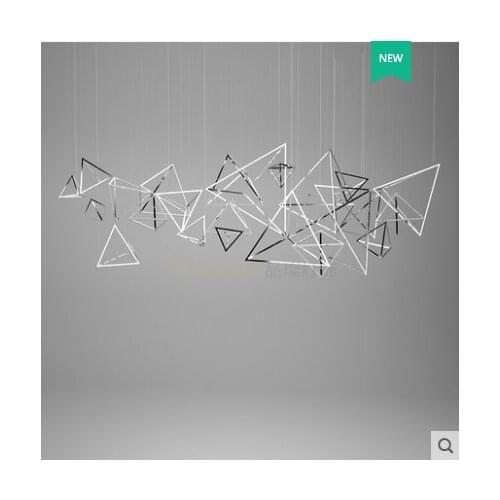 [Pyramid] Foreign creative post-modern luxury stainless steel chandelier hotel lobby project sales stair lamp