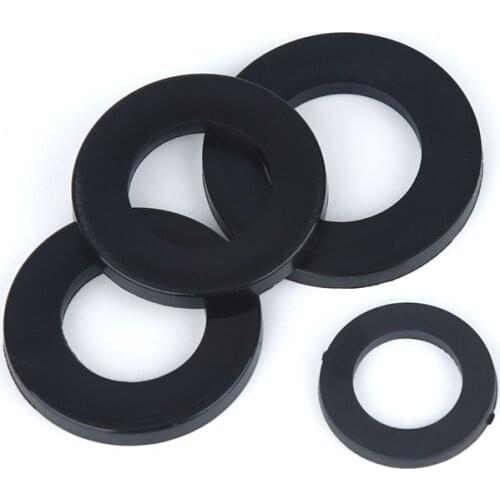 50-100Pcs DIN125 ISO7089 M2 M2.5 M3 M4 M5 M6 M8 M10 M12 Black Plastic Nylon Washer Plated Flat Spacer Seals Washer Gasket Ring