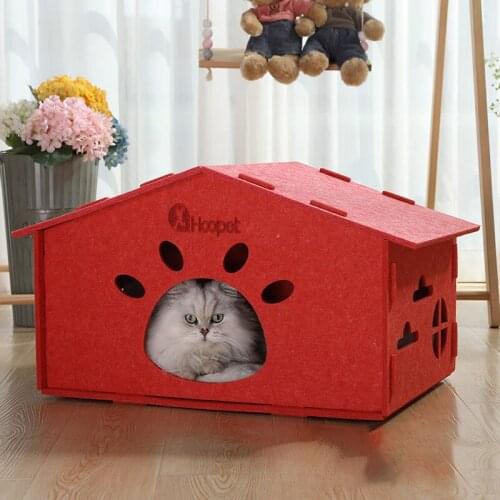Toasty Cat Cat Litter Closed Winter Warm Cat Bed Large Four Seasons Universal Cat Litter House Villa Small Dog Kennel Felt Nest
