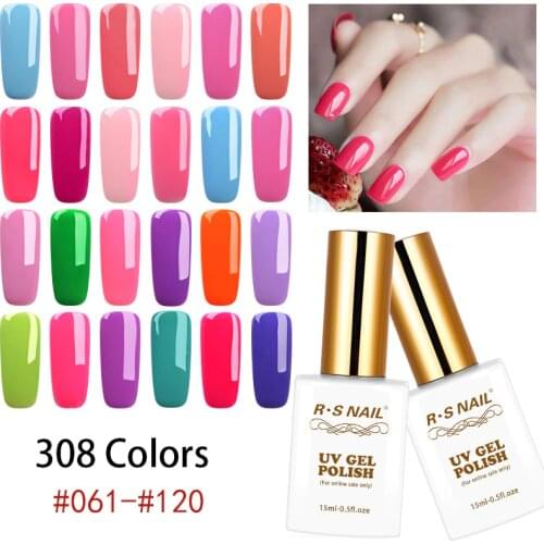 RS NAIL 15ml Nail Gel Polish UV LED Color Gel Varnish 308 Colors #061-120 Gel Lacquer Manicure a set of gel varnishes (2)