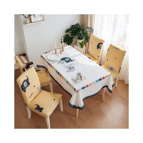 Nordic living room tablecloth, fabric cotton and linen coffee table cloth, waterproof table, table cloth and chair cover set
