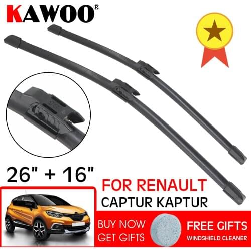 KAWOO LHD RHD Wipers Front Window Car Wiper Blades 26"+16" For Renault Captur Kaptur 2016 2017 2018 2019 Year Windshield Blade