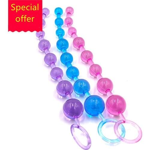 Backyard pull bead anal plug Color G-spot crystal back pull bead flirt anal stimulation plug adult sex products