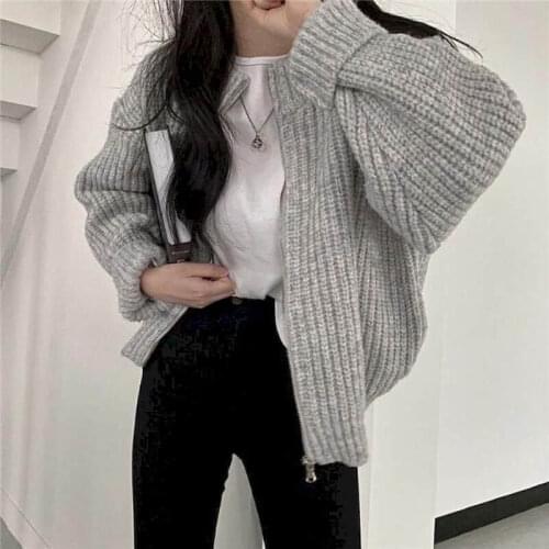 New Autumn Spring Causal Coat Women Solid Open Stich Knitted Jacket Women Stand Collar Lady Outwear Female Clothing