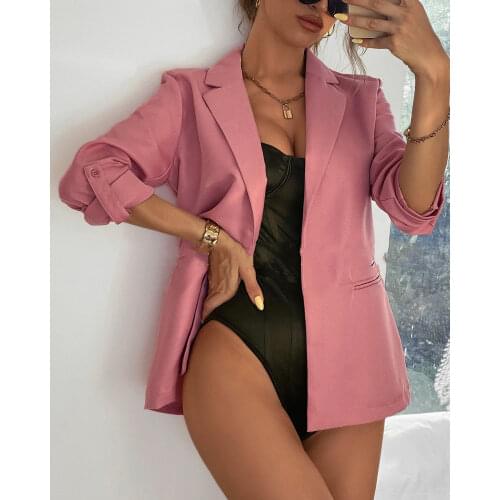 Jacket women traf Europe and America Autumn Leisure Suit Womens Popular Commuter Solid Color Womens Suit Coat