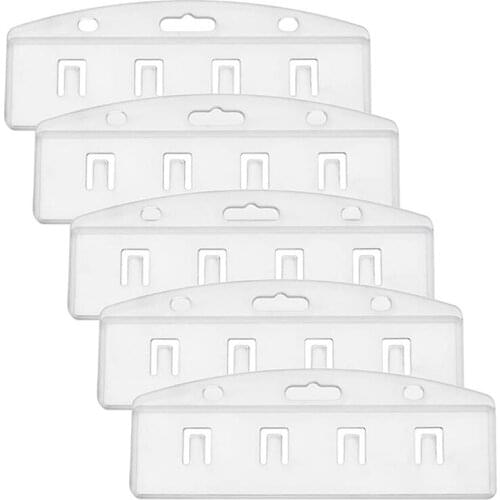 1pc Horizontal Half Card Badge Holder For Swipe ID Cards Frosted Rigid Heavy Duty Frosted Rigid Poly-carbonate Plastic