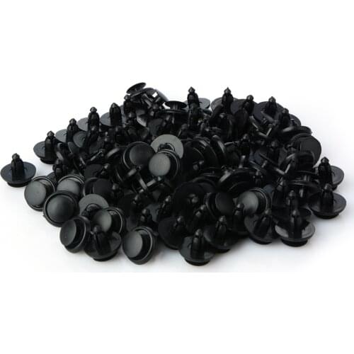 100PCS Car Fastener fit 7mm Dia Hole Black Push Retainer Rivets Clips for Toyota Automobile Door Bumper Fender Cover Trim Clips