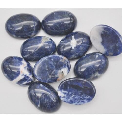 18x13MM Natural Brazilian Sodalite Oval CAB GEM Cabochon Jewelry Bead (10 pcs/lot) H007