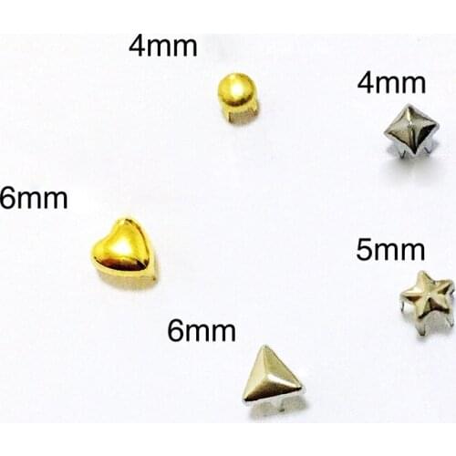 30PCS/lot Mini Dolls Clothes rivet 4MM/5MM/6MM round Star Shape claw hammer for DIY Making Dolls Clothes Accessories