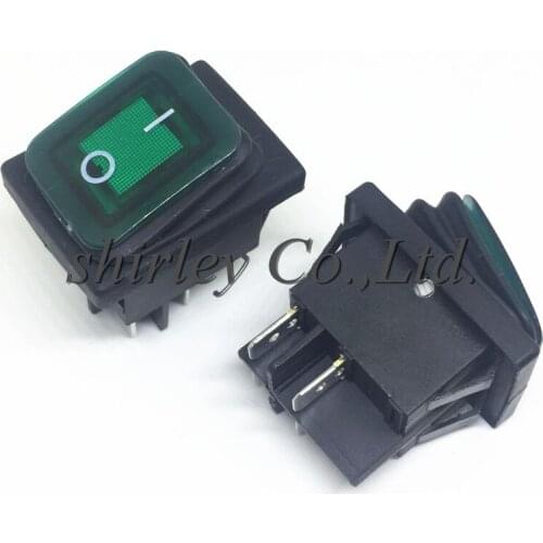 5PCS on off 30A/250V Heavy Duty 4 pin KCD2 DPST IP67 Sealed Waterproof T85 Auto Boat Marine Toggle Rocker Switch with LED 220V 30x22