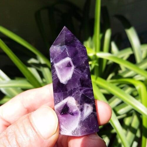 53g NATURAL Dream Amethyst QUARTZ CRYSTAL WAND POINT HEALING