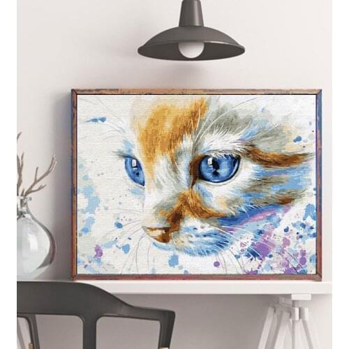 Full Square/Round Drill Diamond Painting Cat Needlework 5D DIY Diamond Embroidery Cross Stitch Animal Home Decor