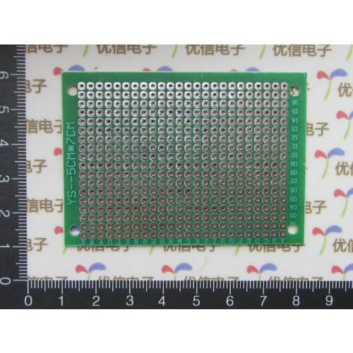 Free shipping sided HASL / 2.54MM Pitch / 5 * 7CM universal test board / full glass green oil board