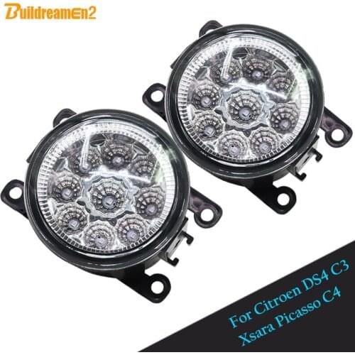 Buildreamen2 For Citroen C4 DS4 C3 Xsara Picasso H11 H8 Car LED Light Fog Light DRL Daytime Running Light Blue Yellow White