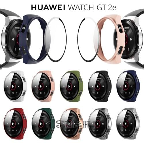 Case For HUAWEI WATCH GT 2e Matte Case With 9H Tempered Glass Screen Protector Full Cover Luxury Ultra Thin