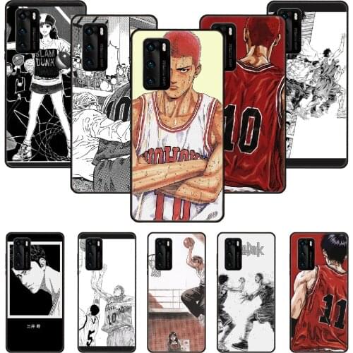 Phone Case For Huawei P20 P30 P40 P Smart Z + P10 Mate 30 10 20 Lite Pro Black Cover Hoesjes Fashion Japan Slam Dunk Comic