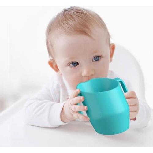 Baby Training Sippy Cups Slanted Handle Weaning Cups Toddler Infant Learning Drinking Cups BPA Free Baby Bottle Speech Tool