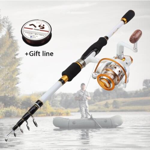 1.8M 2.1M 2.4M 2.7M Travel fishing Tackle Lure carbon Travel and Spinning Reels Multifunction Fishing Tackle set
